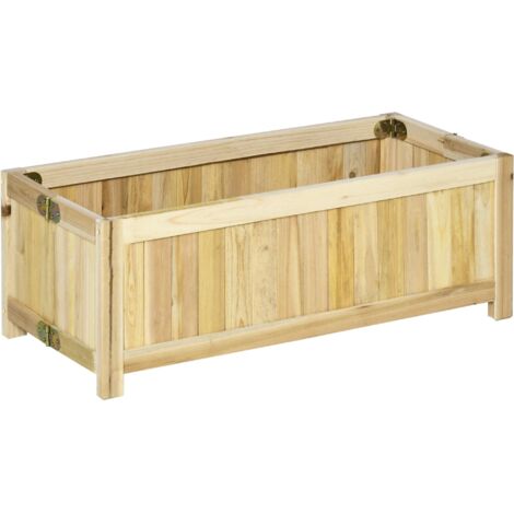 Fioriera Pieghevole 70x30x25 cm con Base Drenante in Legno Naturale