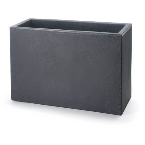 Fioriera rettangolare antracite 60x24,5 cm h 24,5 mod. Schio cassa