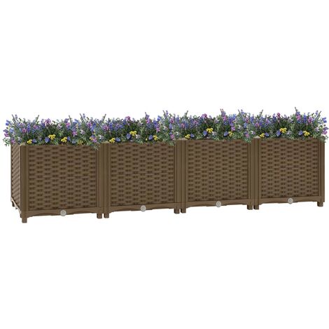 Fioriera Rialzata Giardino，Flowerpot，Fioriera Da Esterno con Ripiano Grigia  120x50x75 cm WPC CNWI587343 MaisonChic