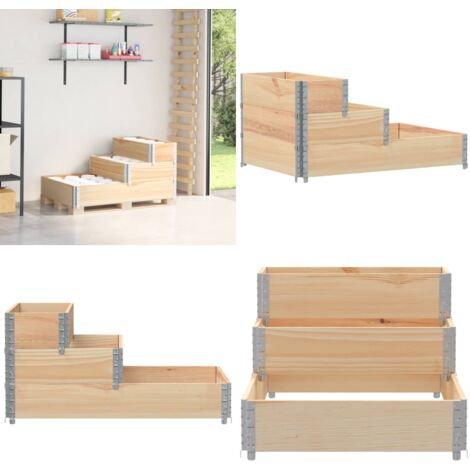 Fioriera Rialzata 3 Livelli 120x80 cm Legno Massello di Pino - Fioriera da giardino - Fioriera per piante