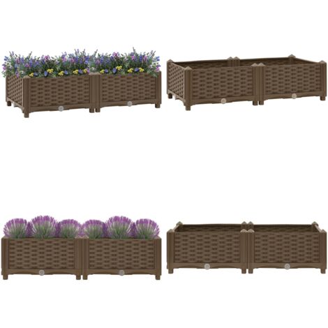 Fioriera Rialzata 80x40x23 cm in Polipropilene - Aiuola - Giardino