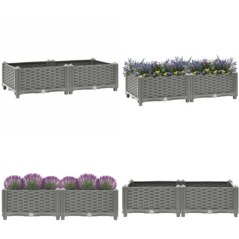Fioriera Rialzata 80x40x23 cm in Polipropilene - Fioriera in polipropilene - Fioriera per giardino