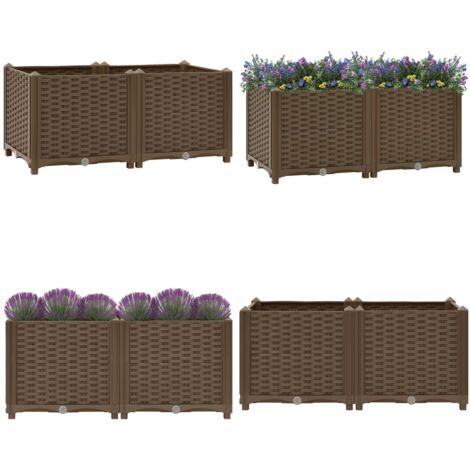 Fioriera Rialzata 80x40x38 cm in Polipropilene - Aiuola - Giardino