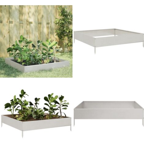 Fioriera Rialzata da Giardino 100x100x26 cm in Acciaio Inox - Fioriera rialzata - Fioriera in acciaio inox
