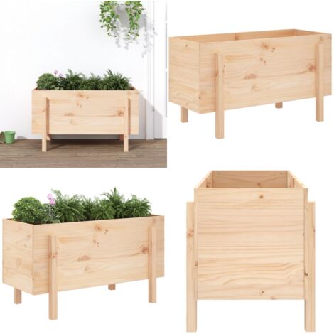 Fioriera Rialzata da Giardino 101x50x57 cm Legno Massello Pino - Fioriera in legno - Fioriera rialzata