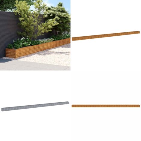 Fioriera Rialzata da Giardino 1152x50x36 cm in Acciaio Corten - Fioriera in acciaio corten - Fioriera rialzata