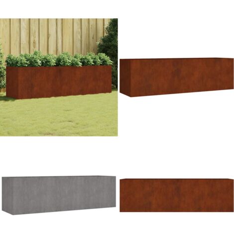Fioriera Rialzata da Giardino 280x80x80 cm in Acciaio Corten - Fioriera rialzata - Acciaio corten