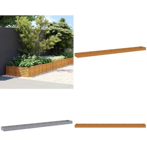 Fioriera Rialzata da Giardino 960x100x36 cm in Acciaio Corten - Fioriera rialzata - Fioriera in acciaio corten