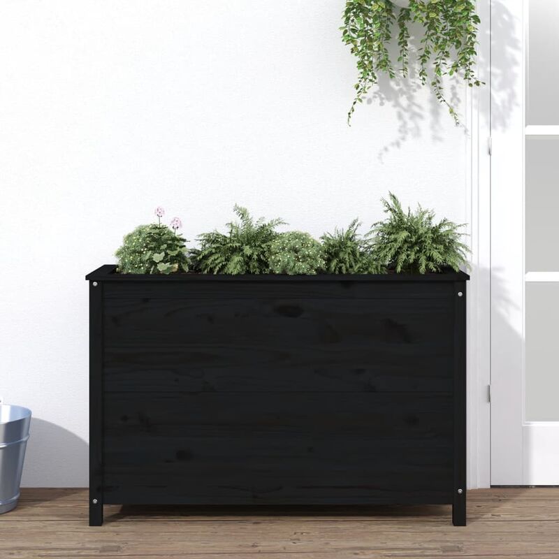 Fioriera Rialzata Giardino, Flowerpot Nera 119, 5x40x78 cm Massello Pino Vidaxl