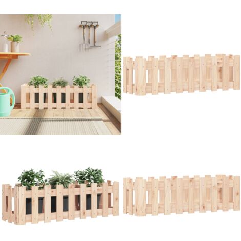 Fioriera Rialzata Giardino a Recinzione 100x30x30 cm Legno Pino - Fioriera in legno - Fioriera rialzata