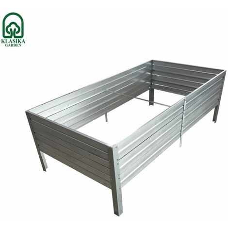 Fioriera rialzata KLASIKA GARDEN, acciaio zincato 150x75x30