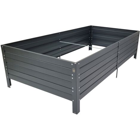 Fioriera rialzata KLASIKA GARDEN, rivestimento verniciato a polvere, antracite RAL7016 150x75x30