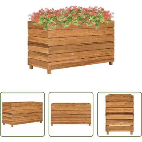 Fioriera rialzata -  Letto Rialzato 100x40x55 cm Legno di Teak di Recupero e Acciaio