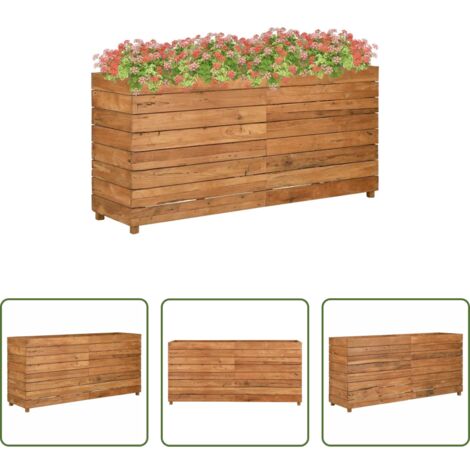 Fioriera rialzata -  Letto Rialzato 150x40x72 cm Legno di Teak di Recupero e Acciaio