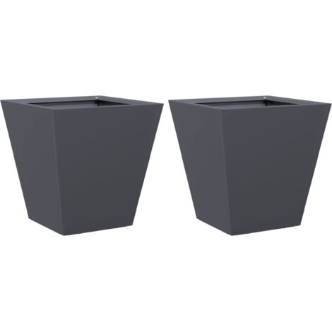 Fioriera rialzata per aiuole fioriere giardino terrazze set da 2 30 x 30 x 30 cm antracite acciaio 020038912