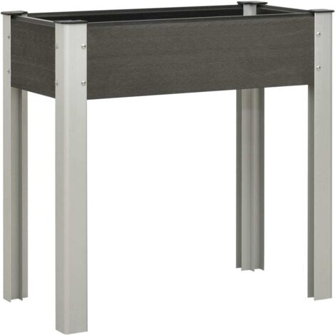 Fioriera rialzata piante fiori giardino 75 x 40 x 75 cm WPC grigio 020001073