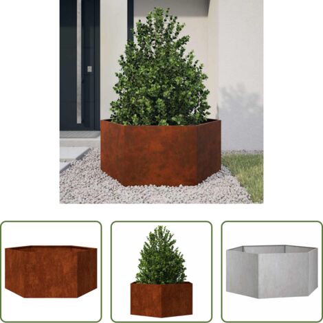 Fioriera ruggine -  Fioriera Ruggine 90x90x45 cm Acciaio Corten