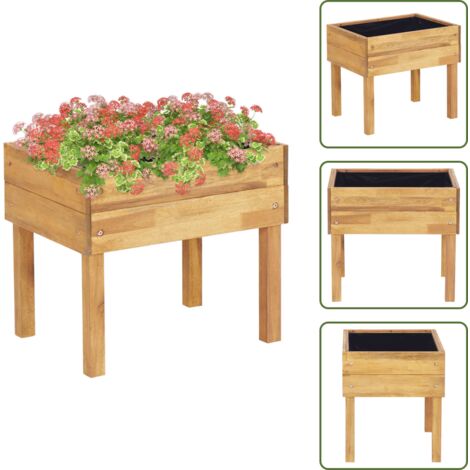 Fioriera rustica - vidaXL Fioriera Rialzata 50x40x45 cm in Massello di Acacia - Fioriera per giardino