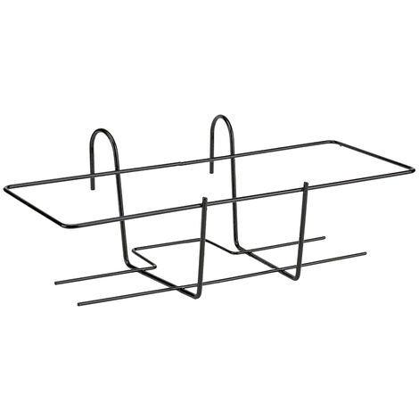 Fioriera sonia, portavaso da balcone in filo acciaio nero 50x18 cm