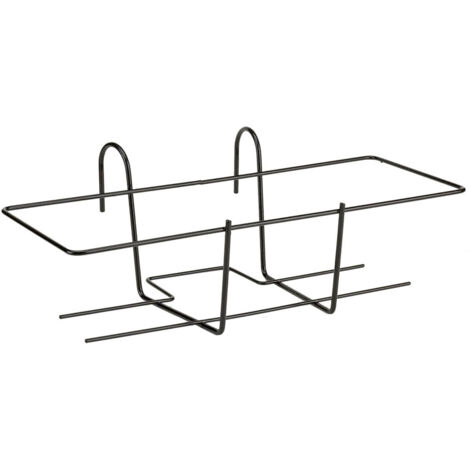 Fioriera sonia, portavaso da balcone in filo acciaio nero 60x18 cm