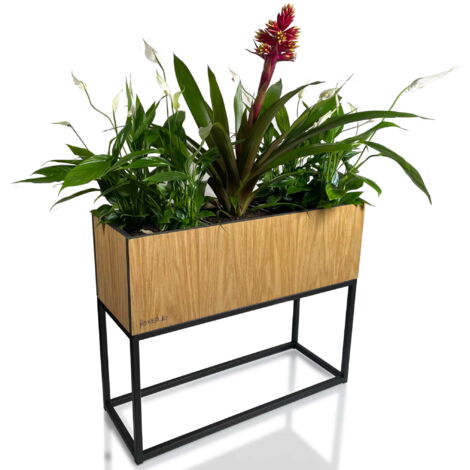 Fioriera soppalcata in rovere FIORINO 62x22x50 cm
