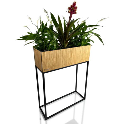 Fioriera soppalcata in rovere FIORINO 62x22x80 cm