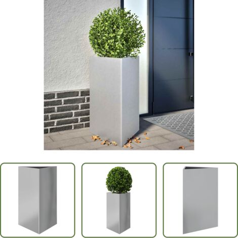 Fioriera triangolare -  Fioriera da Giardino Triangolare 50x43x75 cm Acciaio Zincato