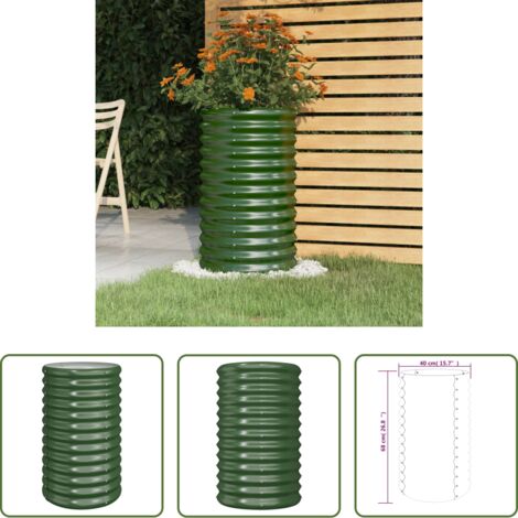 Fioriera -  Vaso da Giardino Acciaio Zincato 40x40x68 cm Verde