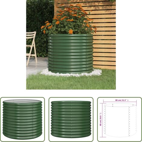Fioriera -  Vaso da Giardino Acciaio Zincato 80x80x68 cm Verde