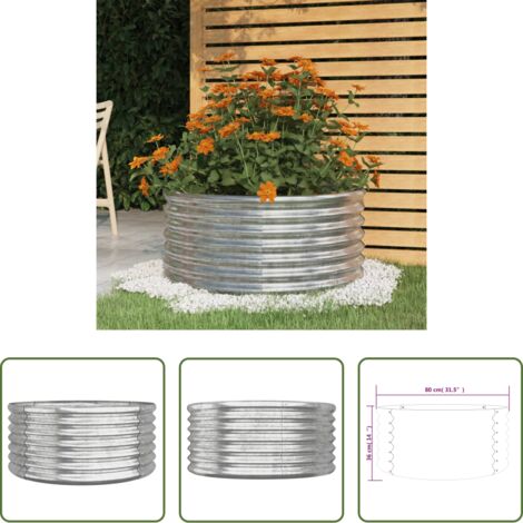 Fioriera -  Vaso Giardino Acciaio Zincato 80x80x36 cm Argento
