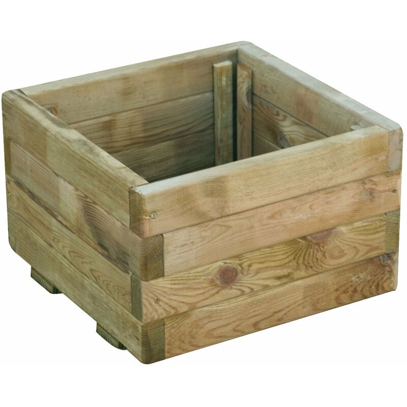 Fioriera vaso in legno impregnato autoclavato Lasa 40x40xH26 cm