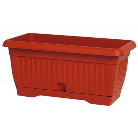 Fioriera Vaso Rettangolare Giglio Medium Terra Con Riserva 65X25X21H Cm - Arca