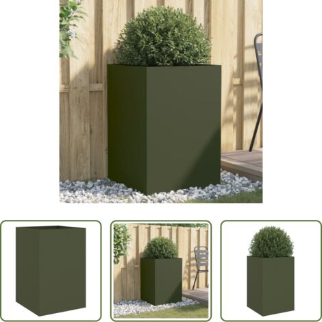 Fioriera verde oliva -  Fioriera Verde Oliva 52x48x75 cm in Acciaio