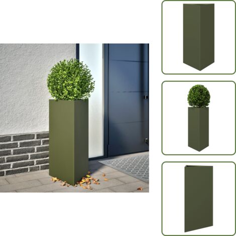 Fioriera verde oliva - vidaXL Fioriera Verde Oliva Triangolare 40x34,5x70 cm in Acciaio - Fioriera da balcone