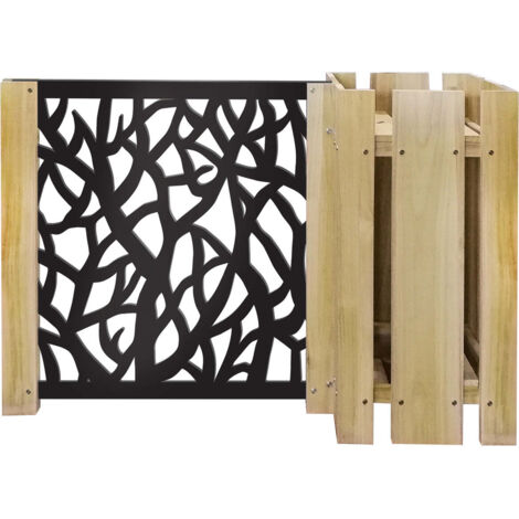 FIORIERA-WOOD COMPOSIZIONE - Porte-pots con divisorio staccionata modulabile - 150x100 cm - en bois et PVC - Modello: Foresta