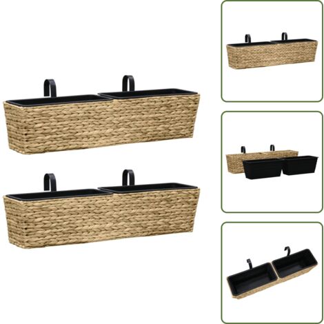 Fioriere con vasi rimovibili - vidaXL Fioriere 2 pz in Giacinto Intrecciato - Fioriere per piante