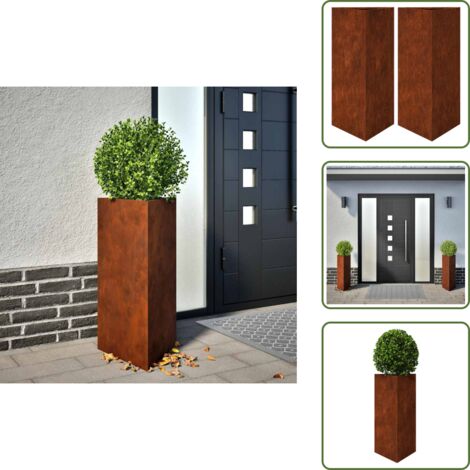 Fioriere da balcone - vidaXL Fioriere da Giardino 2 pz Triangolari 40x40x75cm Acciaio Corten - Fioriere da patio