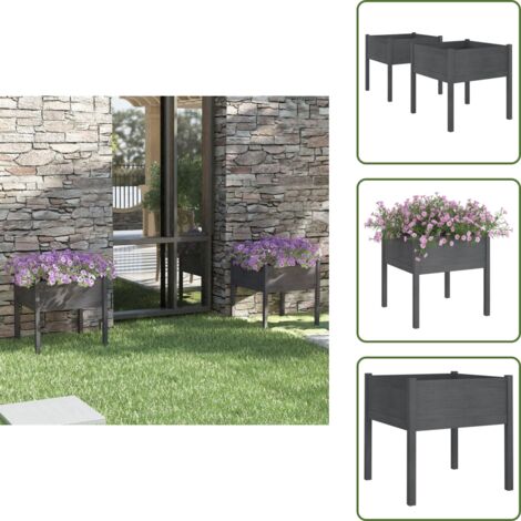 Fioriere da esterno - vidaXL Fioriere da Giardino 2 pz Grigie 70x70x70 cm in Legno di Pino - Fioriere per giardino