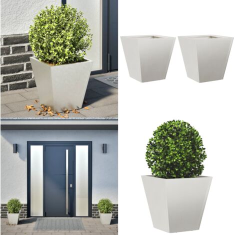 Fioriere da Giardino 2 pz 30x30x30 cm in Acciaio Zincato - Fioriere in acciaio - Fioriere da balcone