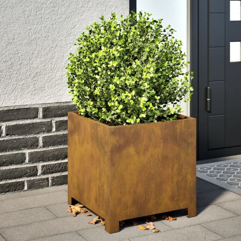 Torana - Fioriere da Giardino 2 pz 40x40x40 cm in Acciaio Corten