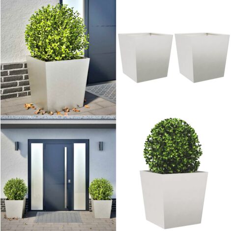 Fioriere da Giardino 2 pz 50x50x50 cm in Acciaio Inox - Fioriere in acciaio inox - Fioriere da balcone