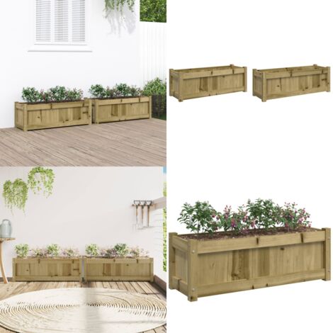 Fioriere da Giardino 2 pz in Legno di Pino Impregnato - Fioriere in legno - Fioriere da esterno