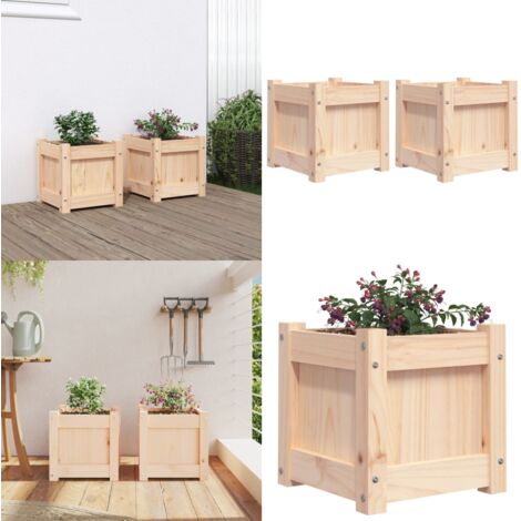 Fioriere da Giardino 2 pz in Legno Massello di Pino - Fioriere in legno - Fioriere da balcone