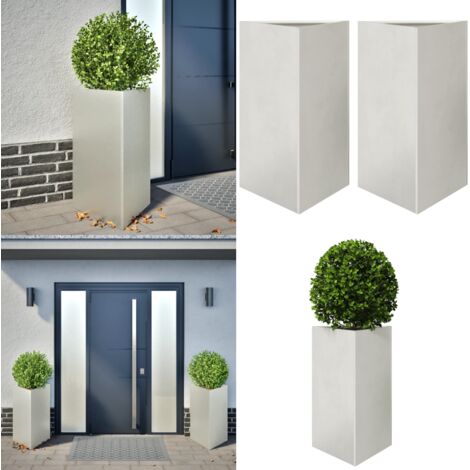 Fioriere da Giardino 2 pz Triangolari 50x43x75 cm Acciaio Inox - Fioriere triangolari - Fioriere da balcone
