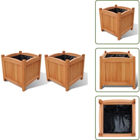 Fioriere da giardino - vidaXL Letti Rialzati da Giardino in Legno Set 2 pz 30 x 30 x 30 cm - Fioriere da terrazza