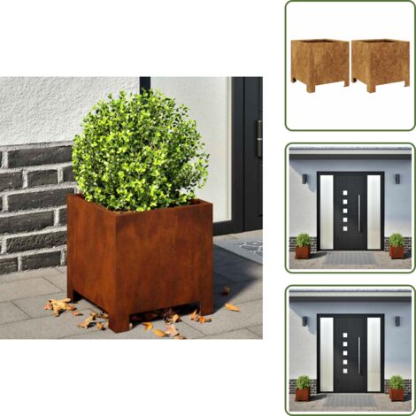 Fioriere da patio - vidaXL Fioriere da Giardino 2 pz 30x30x30 cm in Acciaio Corten - Fioriere per piante