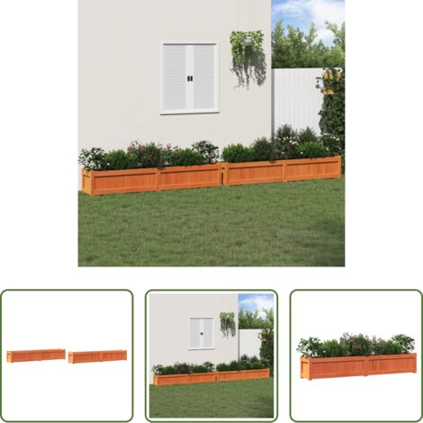 Fioriere in legno -  Fioriere da Giardino 2pz Marrone Cera Legno Massello di Pino