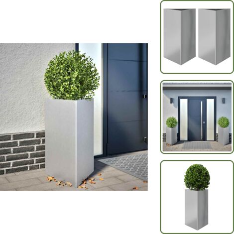 Fioriere per balcone - vidaXL Fioriere 2 pz Triangolari 50x43x75 cm in Acciaio Zincato - Fioriere per giardino
