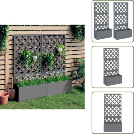 Fioriere per balcone - vidaXL Fioriere a Traliccio 2pz Grigie 65x33x135 cm WPC - Fioriere per patio