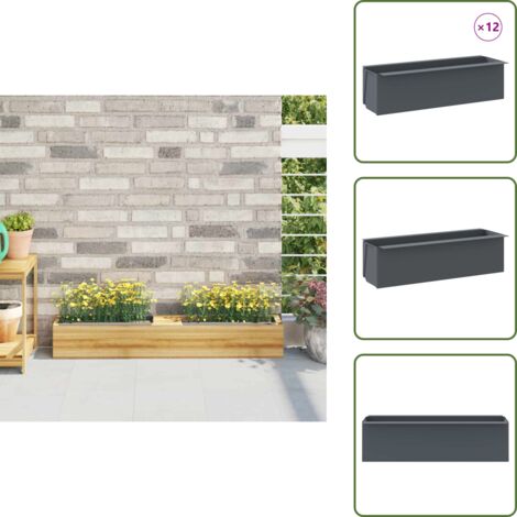Fioriere per esterno - vidaXL Fioriere per Europallet 12 pz Grigio 36x13,5x9,5 cm in PP - Fioriere per interni
